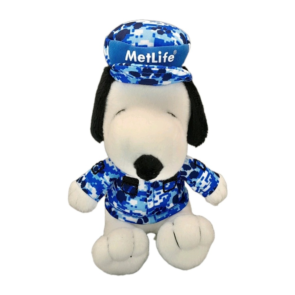 Peanuts Snoopy MetLife Blue Military Camo Plush 6" Stuffed Animal